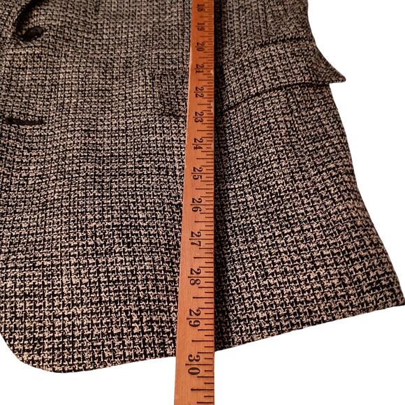 Dario Napoli Men's Sports Blazer 100% Silk Made in Italy Black and White Tweed - Picture 7 of 8
